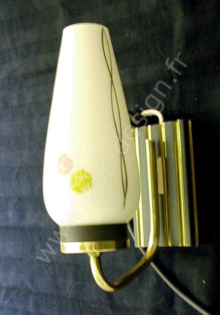 Applique Arlus en laiton, annes 50. Pur Design.