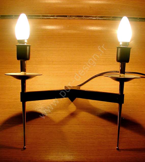 Superbe applique double baroque / Modernistes Arlus, annes 50.  Pur Design.