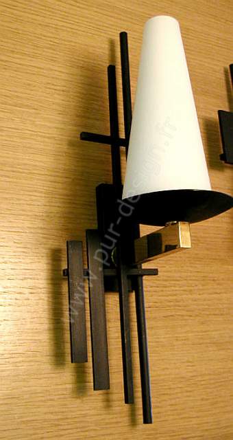 Superbe paire d'appliques Modernistes/ brutalistes Arlus, annes 50. Pur Design.