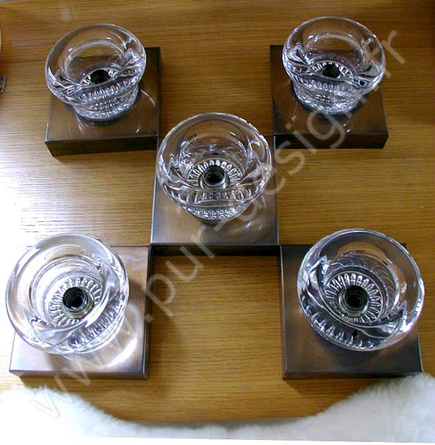 Appliques en cristal Cosack Leuchten, era Panton. Pur Design.