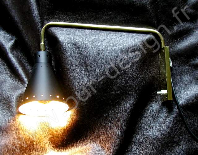 Lampe potence, applique dans le got de Guariche, 50-60's. Pur Design.