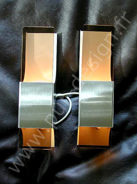 Paire d'appliques ultra seventies, Raak, Design scandinave. Pur Design.