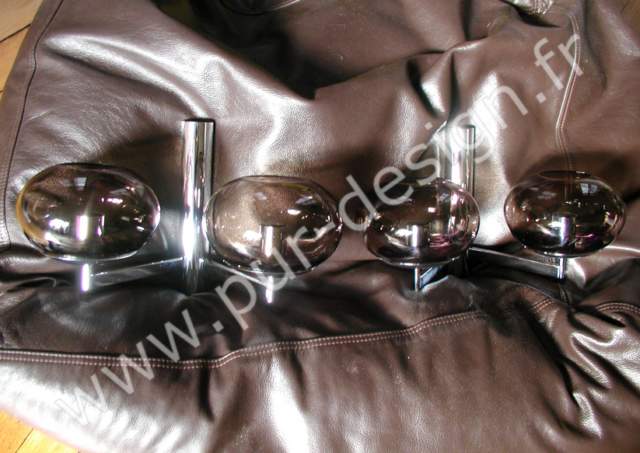 Paire d'appliques doubles modernistes Sciolari globes en verre fum, Design 70. Pur Design.