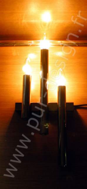 Paire d'appliques triples modernistes Sciolari,Design 70. Pur Design.