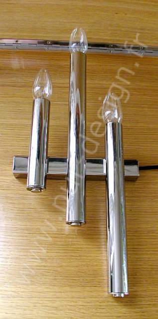 Paire d'appliques triples modernistes Sciolari,Design 70. Pur Design.