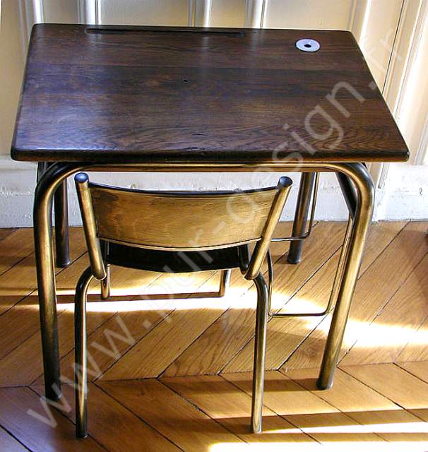 Bureau colier des annes 50, restauration superbe. Pur Design.