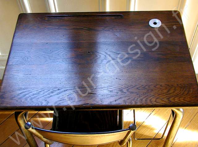 Bureau colier des annes 50, restauration superbe. Pur Design.