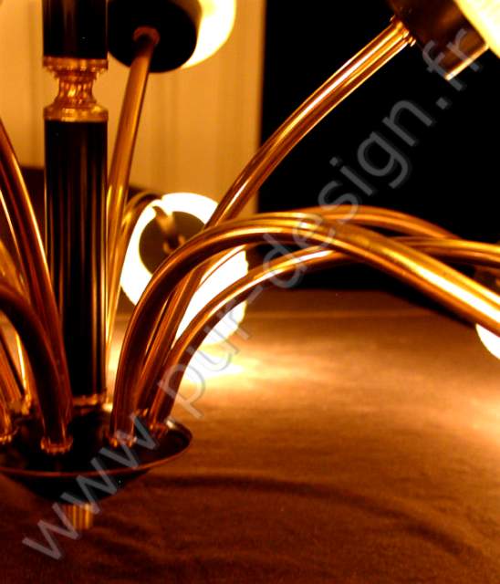 Lustre araigne sputnik, Arlus, Stilnovo 1950. Pur Design.
