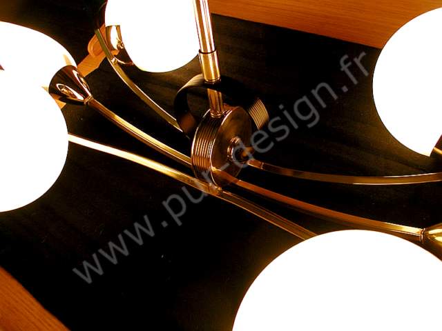 Lustre Arlus en laiton, d'inspiration Art Dco. Pur Design.