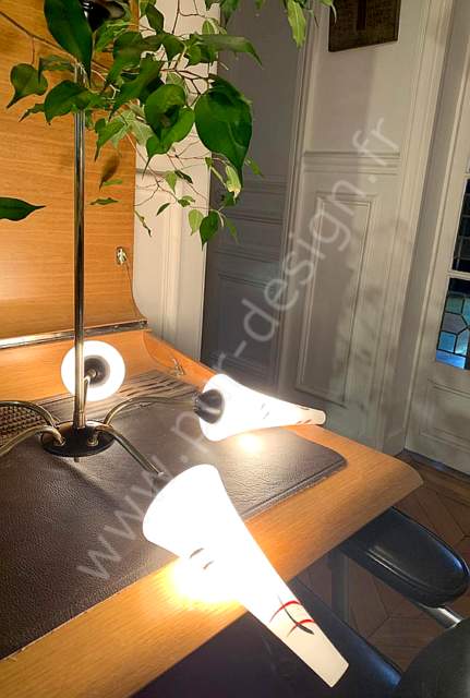 Lustre Arlus en laiton, annes 50. Pur Design