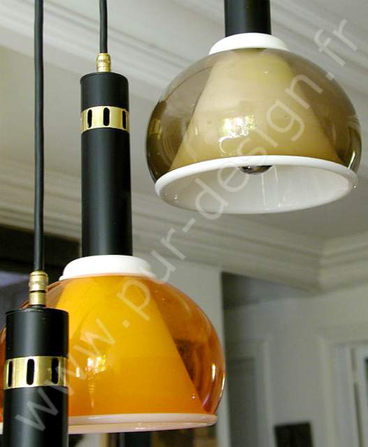 Superbe lustre en cascade Stilnovo, Space Age.  Circa 1960. Pur Design