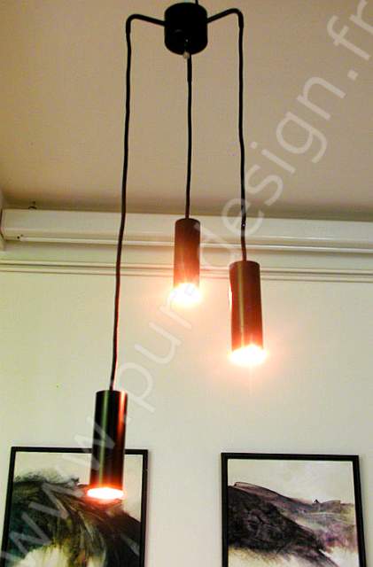 Lustre moderniste en cascade esprit Serge Mouille, Design 50's. Pur Design.