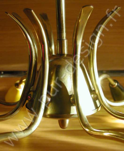 Superbe lustre diabolo Stilnovo - Art Dco, 1950 -ref.2-. Modernistes. Pur Design.