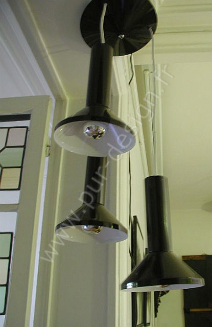 Suspension en cascade Disderot, 3 feux, Space Age, Design 70. Pur Design.