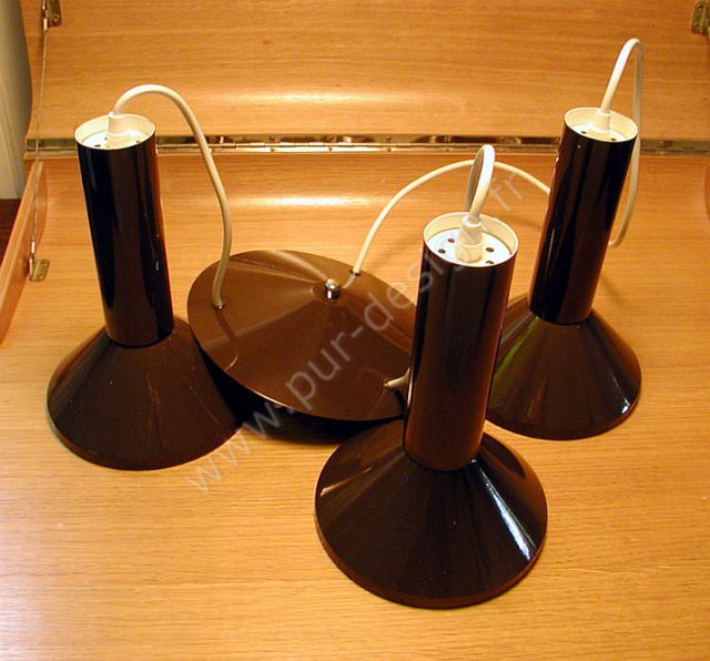 Suspension en cascade Disderot, 3 feux, Space Age, Design 70. Pur Design.