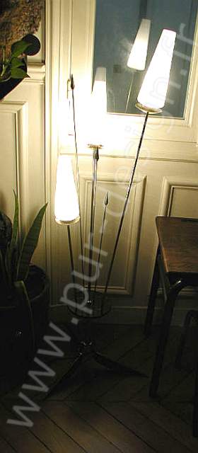Lampe de sol / lampadaire moderniste Jean Royre, 1950. Pur Design