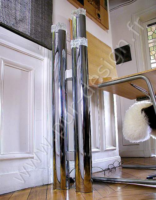 Exceptionnelle lampe de sol / lampadaire moderniste Gaetano Sciolari Murano, circa 70. Pur Design.