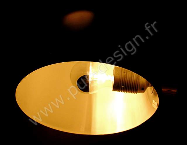 Lampe de table/ de travail Hillebrand, noir et chrome. Design 70. Pur Design