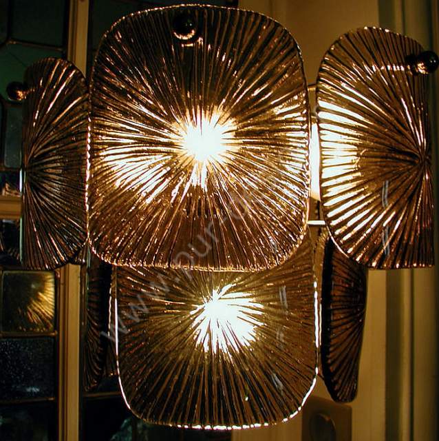 Superbe lustre Kalmar, 7 feux, Murano, Space Age. 