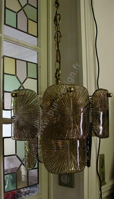 Superbe lustre Kalmar, 7 feux, Murano, Space Age. 