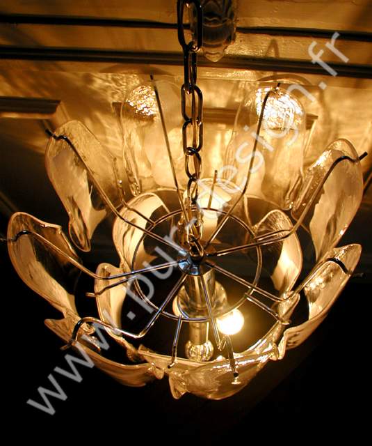 Superbe lustre Mazzega de Murano, Space Age. Pur Design.