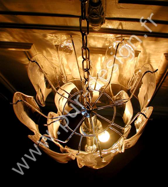Superbe lustre Mazzega de Murano, Space Age. Pur Design.