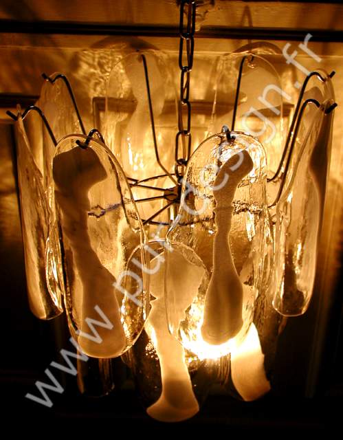Superbe lustre Mazzega de Murano, Space Age. Pur Design.