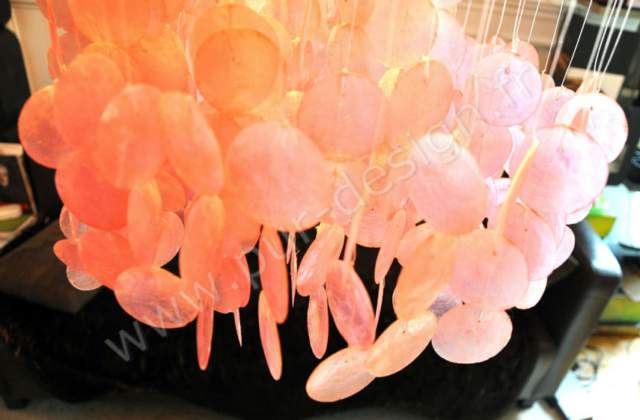 Majestueux lustre en nacre annes 70, Verner Panton. Pur Design.