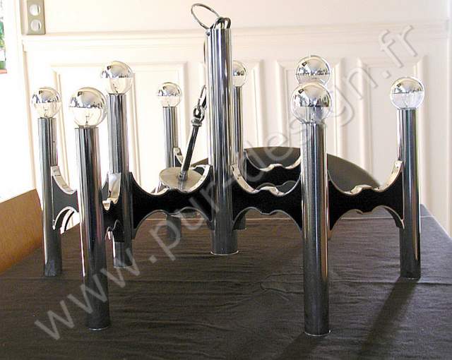 Lustre moderniste / baroque Sciolari, Design 70. 