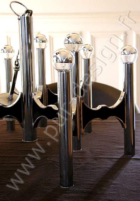 Lustre moderniste / baroque Sciolari, Design 70. 