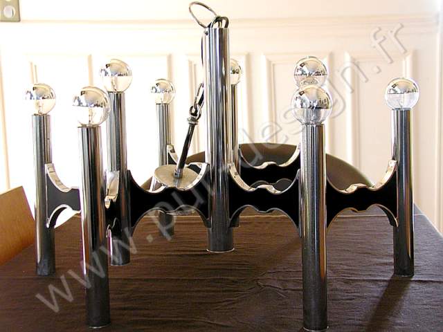 Lustre moderniste / baroque Sciolari, Design 70. 