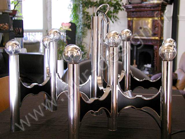 Lustre moderniste / baroque Sciolari, Design 70. 