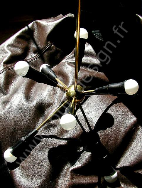 Lustre Sputnik Stilnovo en laiton. Pur Design.
