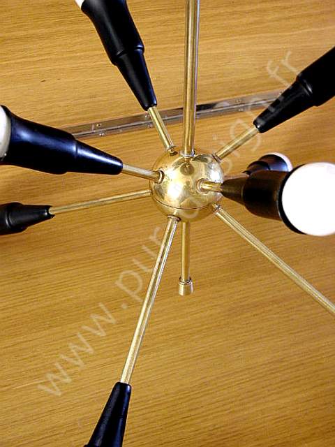 Lustre Sputnik Stilnovo en laiton. Pur Design.