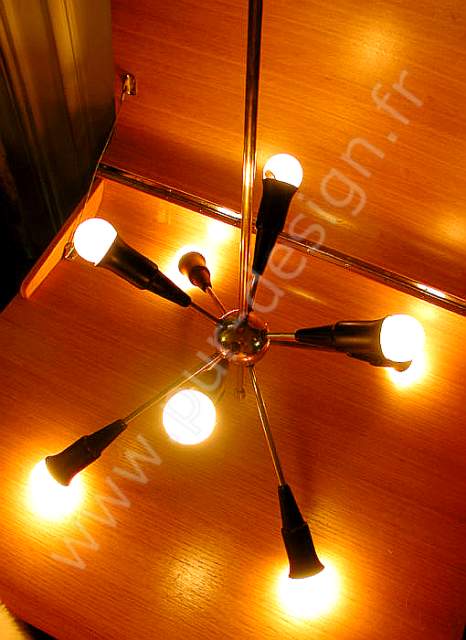 Lustre Sputnik Stilnovo en laiton. Pur Design.