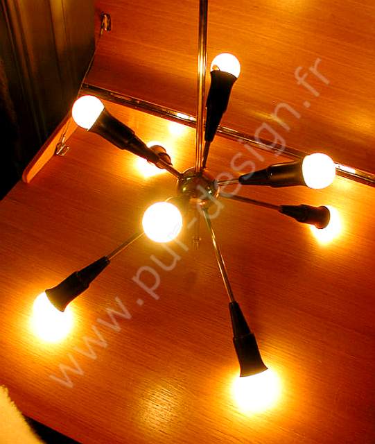 Lustre Sputnik Stilnovo en laiton. Pur Design.