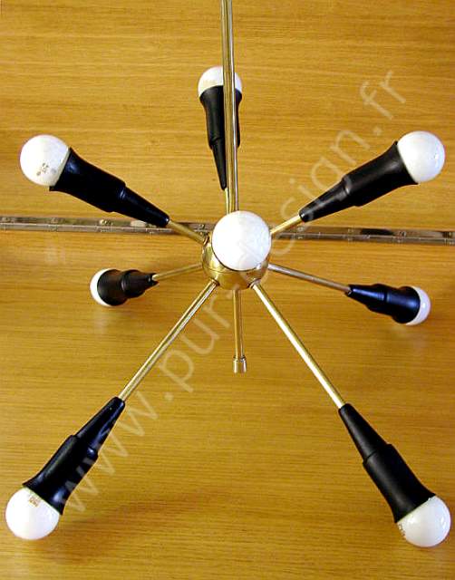 Lustre Sputnik Stilnovo en laiton. Pur Design.