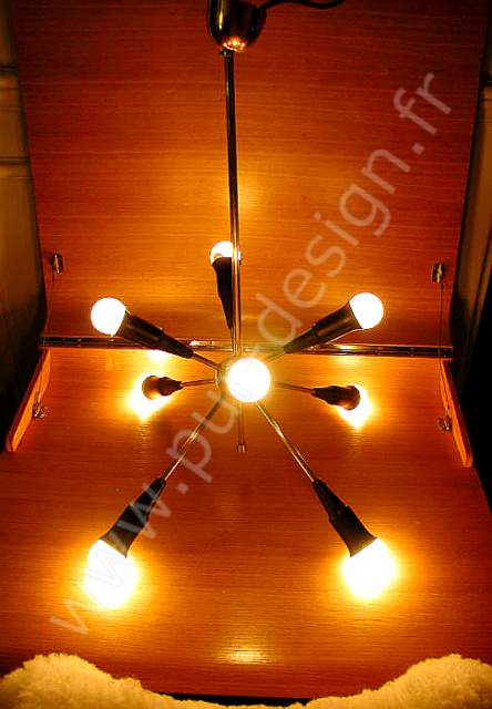Lustre Sputnik Stilnovo en laiton. Pur Design.