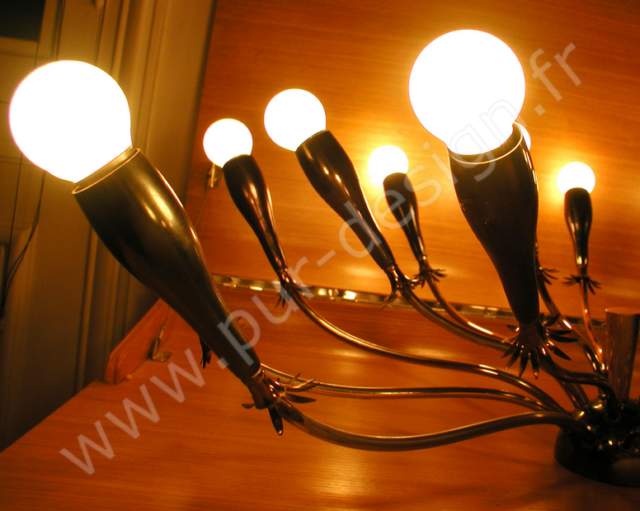 Lustre sputnik, design Gino Sarfatti Stilnovo 1950. Pur Design.