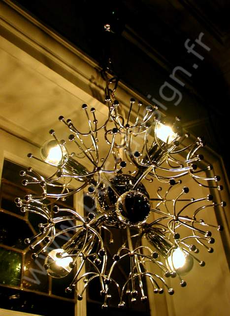 Lustre Sputnik Flocon, circa 70, Space Age. Pur Design.
