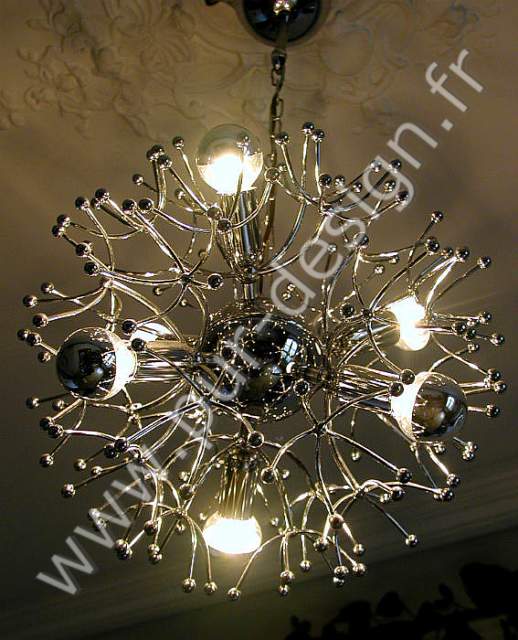 Lustre Sputnik Flocon, circa 70, Space Age. Pur Design.