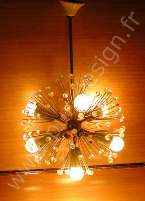 Lustre sputnik, design d'Emil Stejnar, Stilnovo 1950. Pur Design.