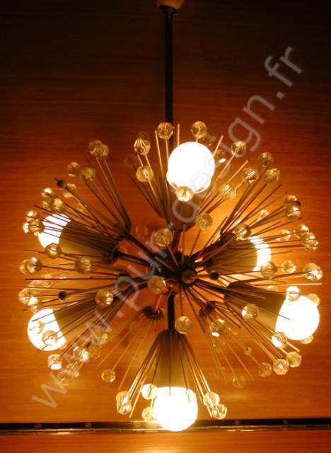 Lustre sputnik, design d'Emil Stejnar, Stilnovo 1950. Pur Design.