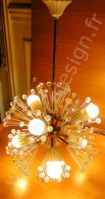 Lustre sputnik, design d'Emil Stejnar, Stilnovo 1950. Pur Design.
