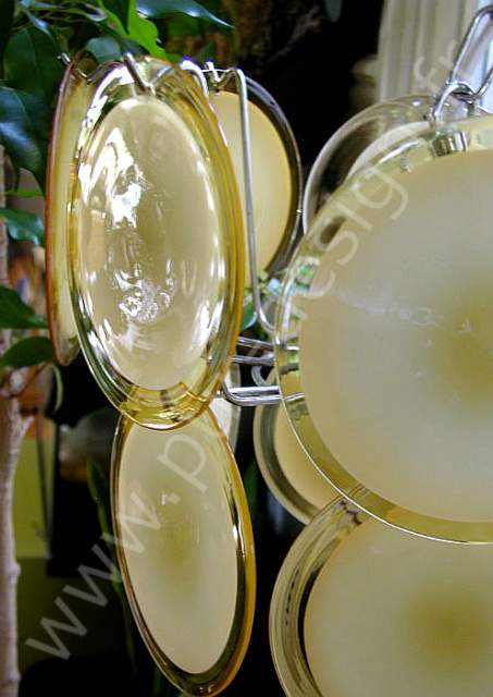 Superbe lustre  pastilles Vistosi, Murano 70's, Space Age.