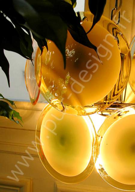 Superbe lustre  pastilles Vistosi, Murano 70's, Space Age.