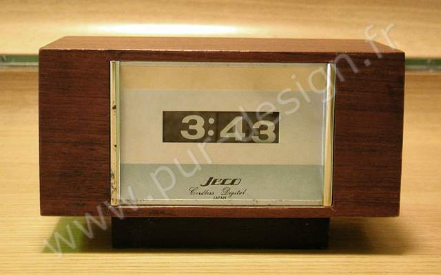 Rveil / horloge  rouleaux en bois, design 70. Pur Design