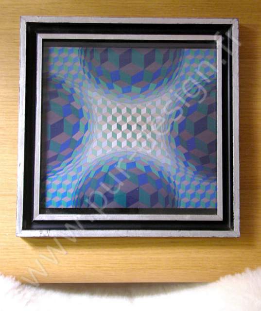 Tableau cintique de Victor Vasarely. Circa 70.  Pur Design.