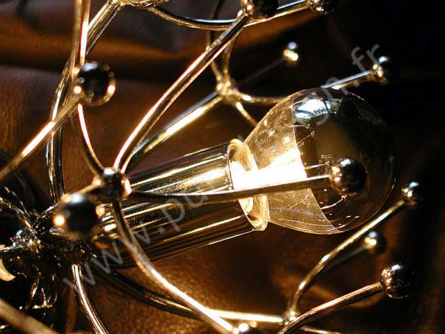 Plafonnier Sputnik modle pistillino 4 feux, circa 70, Space Age.  Pur Design