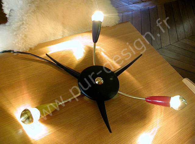 Lustre diabolo Stilnovo - Art Dco, 1950, Modernistes -ref.3-. Pur Design.